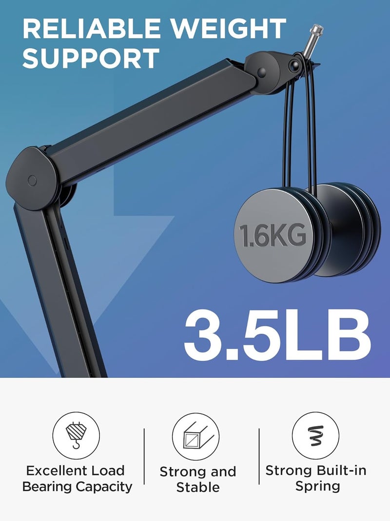 InnoGear ذراع ميكروفون، حامل ميكروفون مع قنوات إدارة الكابلات ورافعة ارتفاع لميكروفونات Blue Yeti و FIFINE AM8 و K669B و HyperX QuadCast S و SoloCast و AT2020 و Shure SM7B و MV7 وغيرها من الميكروفونات - Image 4